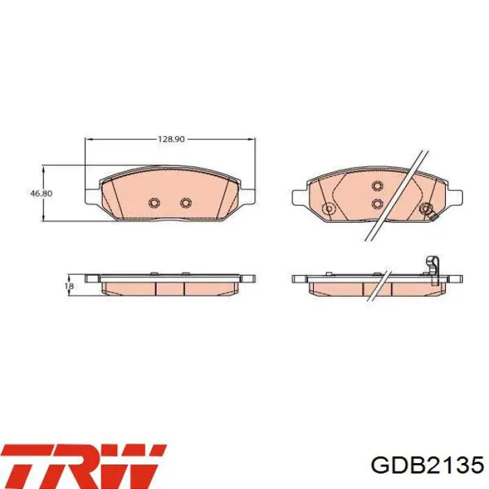 Колодки гальмівні передні, дискові GDB2135 TRW