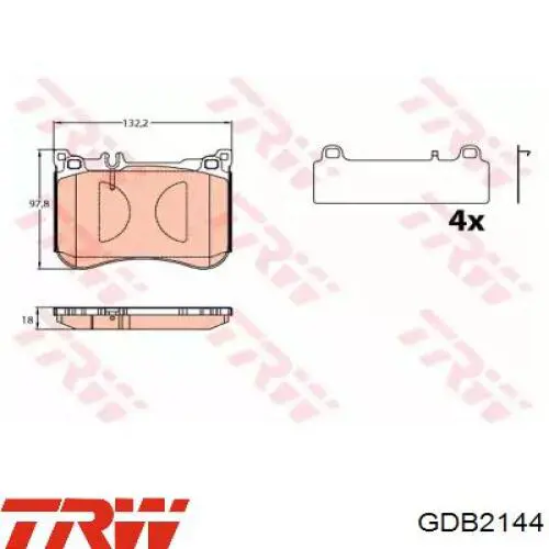 Гальмівні колодки TRW GDB2144 ціна, від 63.73 USD
