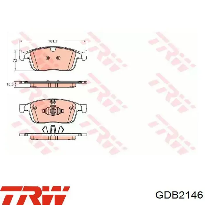 Гальмівні колодки TRW GDB2146 ціна, від 61.26 USD