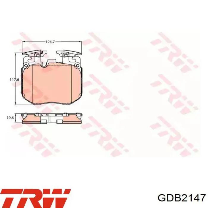 GDB2147 TRW колодки гальмівні передні, дискові