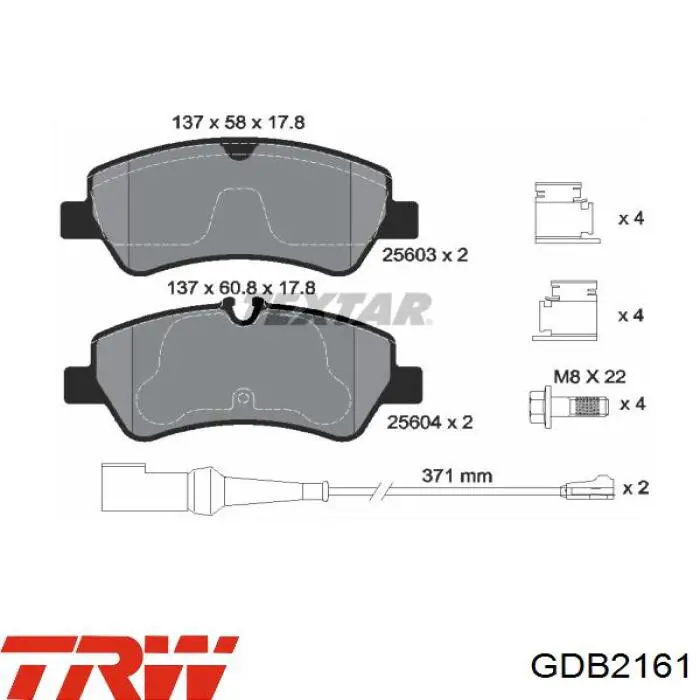 Задні гальмівні колодки TRW GDB2161 ціна, від 22.36 USD