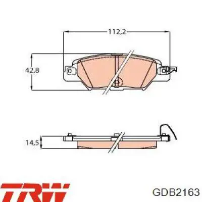 Задні гальмівні колодки TRW GDB2163 ціна, від 36.32 USD