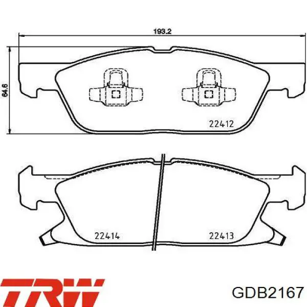 Передні тормозні колодки F2GZ2001Q Ford