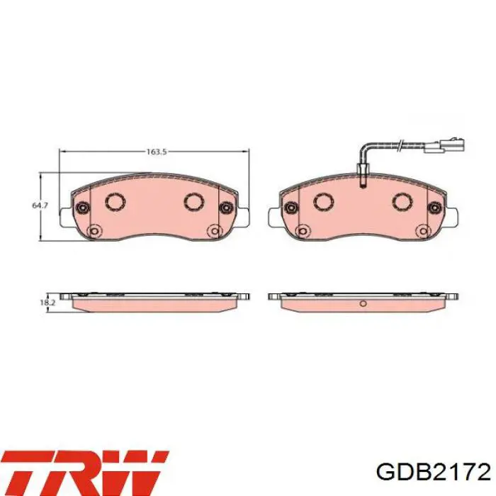 Купити GDB2172 TRW Задні колодки