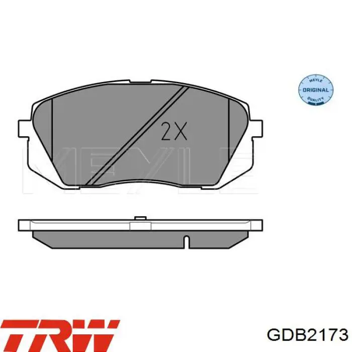 GDB2173 TRW Колодки гальмівні задні, дискові