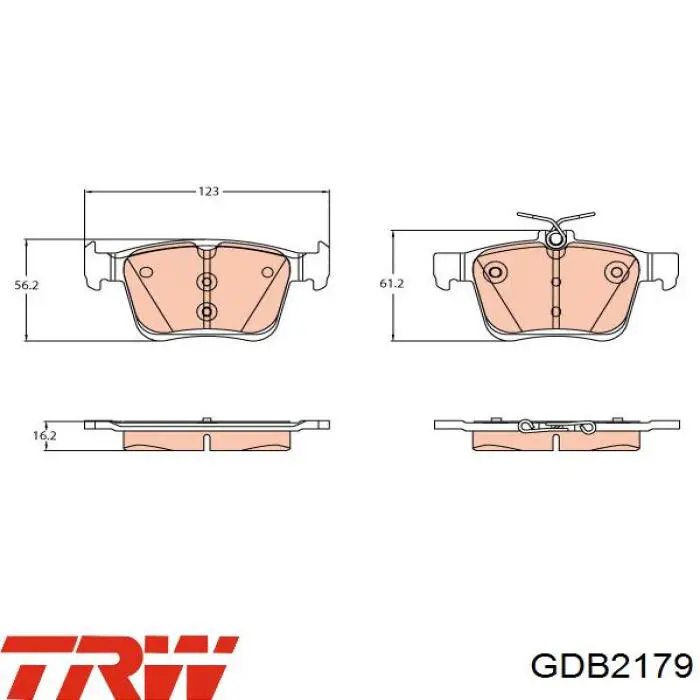 Задні гальмівні колодки TRW GDB2179 ціна, від 36.50 USD
