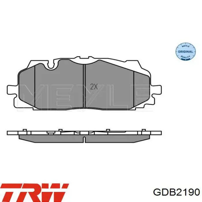Купити GDB2190 TRW Колодки гальмівні передні, дискові