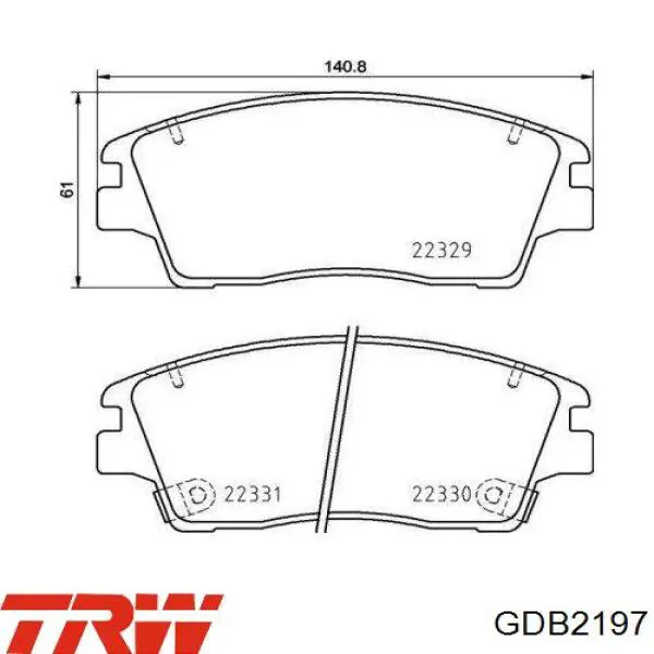 BTR2490 Tashiko Передні гальмівні колодки