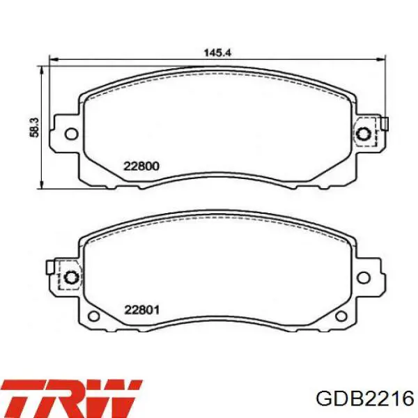 Гальмівні колодки TRW GDB2216 ціна, від 46.59 USD