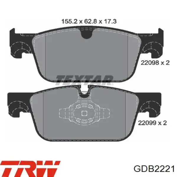 Гальмівні колодки TRW GDB2221 ціна, від 56.40 USD