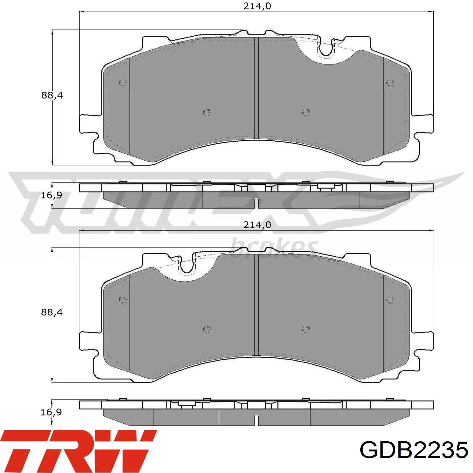 Гальмівні колодки TRW GDB2235 ціна, від 138.76 USD