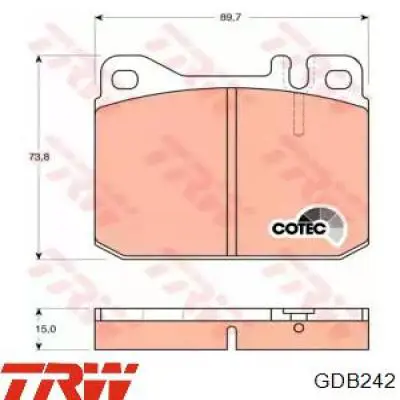 Передні тормозні колодки GDB242 TRW