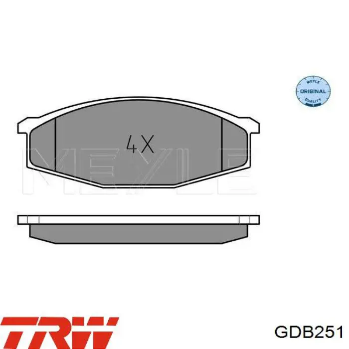 Купити GDB251 TRW Колодки гальмівні передні, дискові