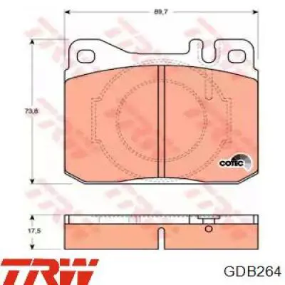 GDB264 TRW колодки гальмівні передні, дискові