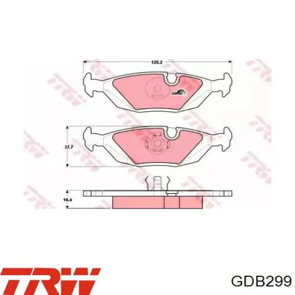 Задні дискові колодки TRW GDB299