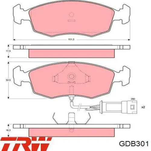 Передні тормозні колодки RP0371 Raiso