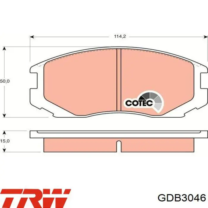 Колодки гальмівні передні, дискові GDB3046 TRW