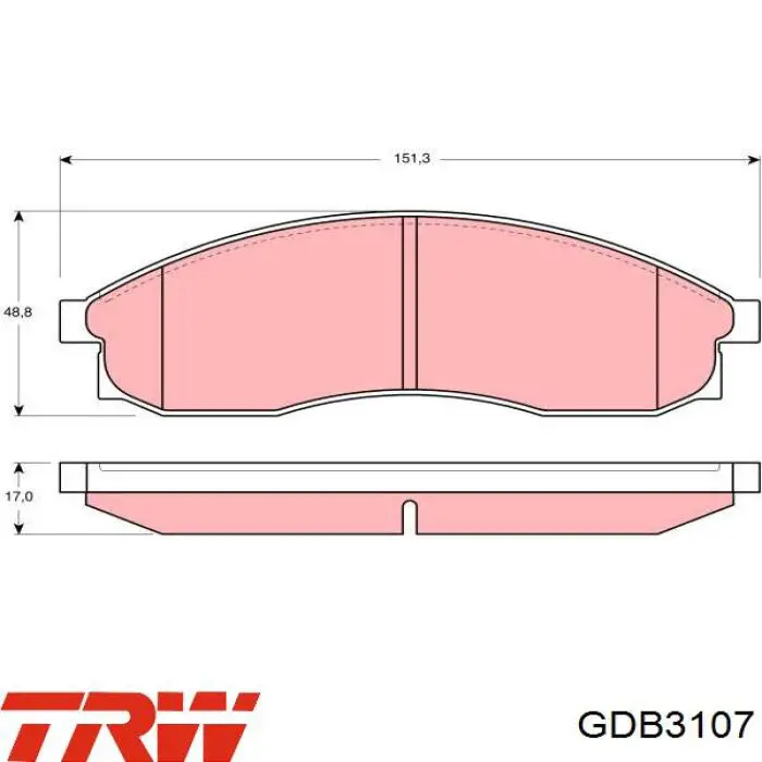 Колодки гальмівні передні, дискові GDB3107 TRW