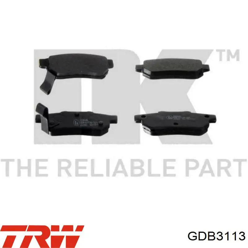 Купити GDB3113 TRW Задні колодки