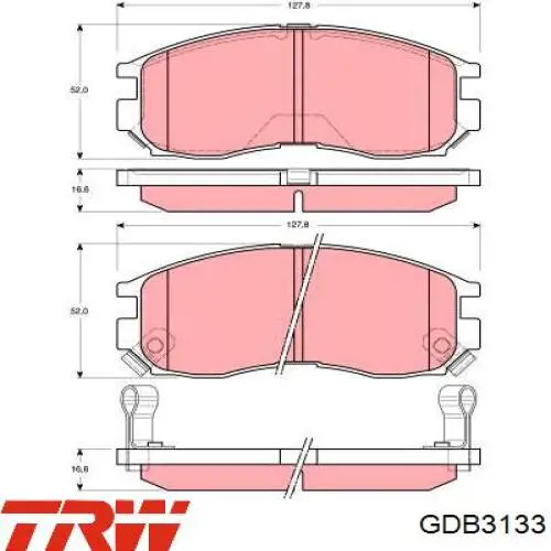 Купити GDB3133 TRW Колодки гальмівні передні, дискові