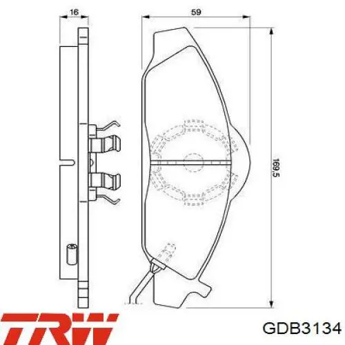 GDB3281 TRW Передні гальмівні колодки