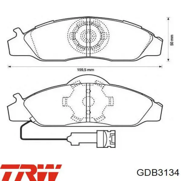 Передні тормозні колодки GDB3281 TRW