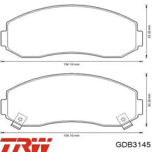 Колодки гальмівні передні, дискові GDB3145 TRW