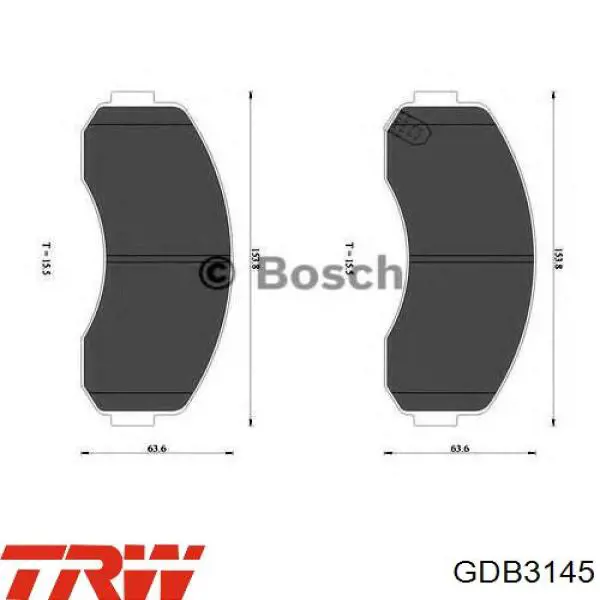 Купити GDB3145 TRW Колодки гальмівні передні, дискові