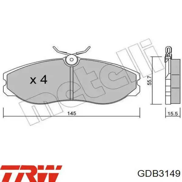 Купити GDB3149 TRW Колодки гальмівні передні, дискові