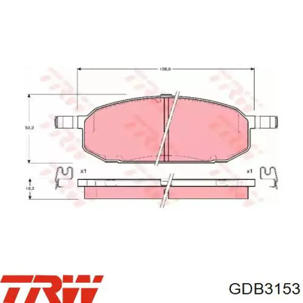 GDB3153 TRW Передні гальмівні колодки