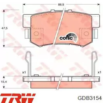 Задні дискові колодки TRW GDB3154