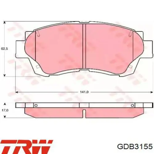 Передні тормозні колодки GDB3155 TRW