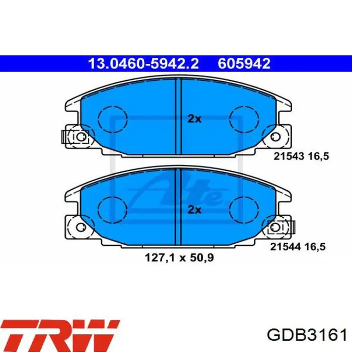 Гальмівні колодки TRW GDB3161 ціна, від 22.88 USD