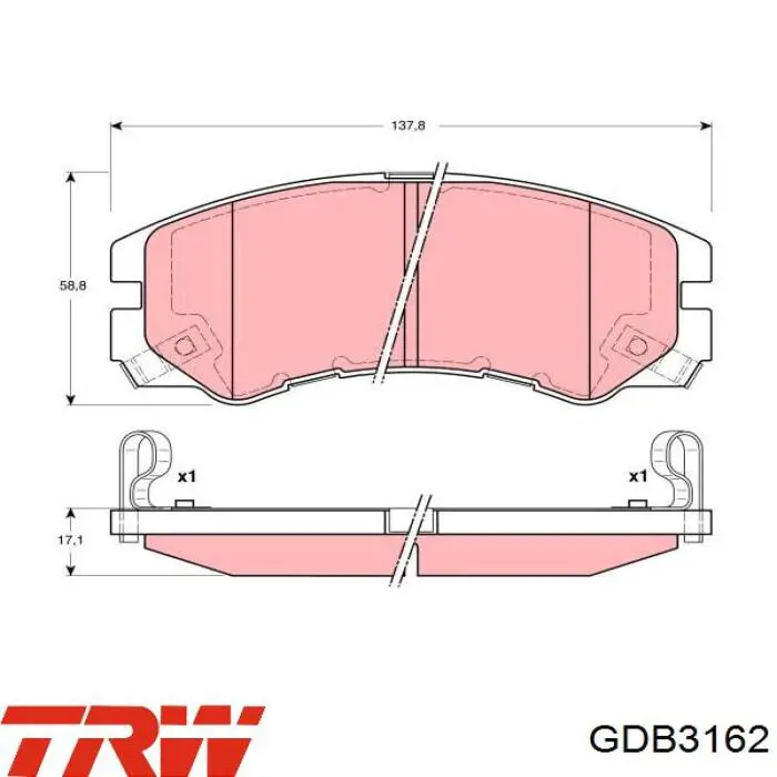 Гальмівні колодки TRW GDB3162 ціна, від 25.36 USD