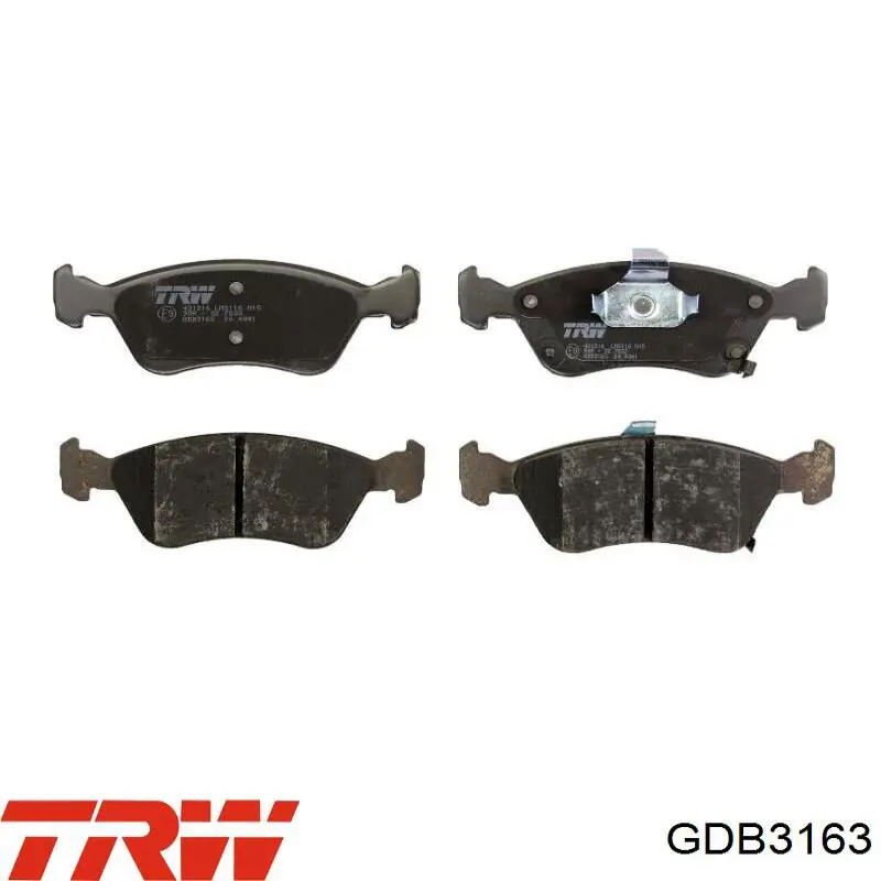 GDB3163 TRW колодки гальмівні передні, дискові