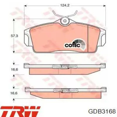 Тормозні колодки TRW GDB3168