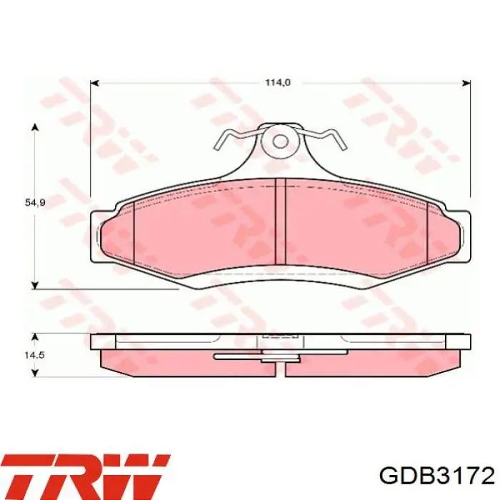Купити GDB3172 TRW Задні колодки