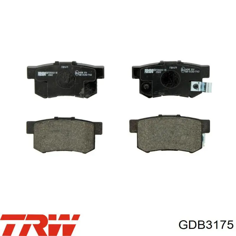 Задні гальмівні колодки GDB3175 TRW
