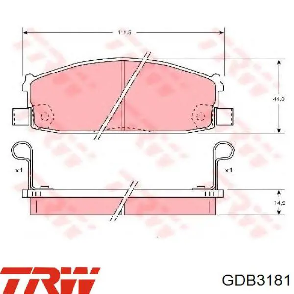 GDB3181 TRW Колодки гальмівні задні, дискові