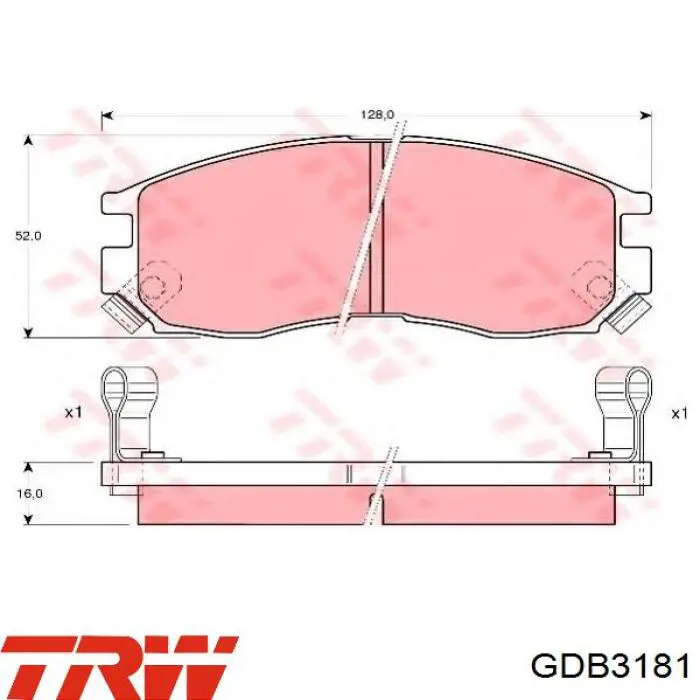 Задні гальмівні колодки TRW GDB3181 ціна, від 28.86 USD