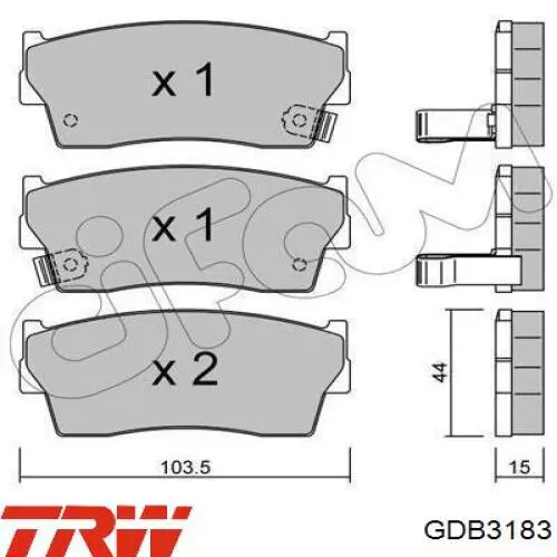 Гальмівні колодки TRW GDB3183 ціна, від 14.48 USD