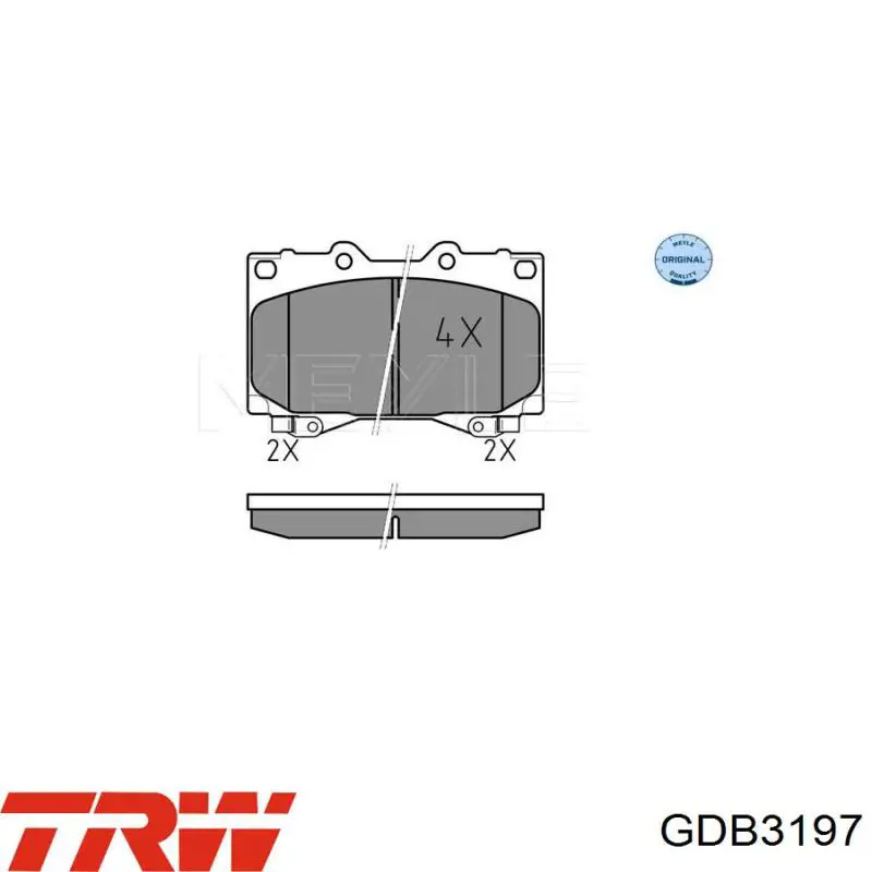 Колодки гальмівні передні, дискові GDB3197 TRW