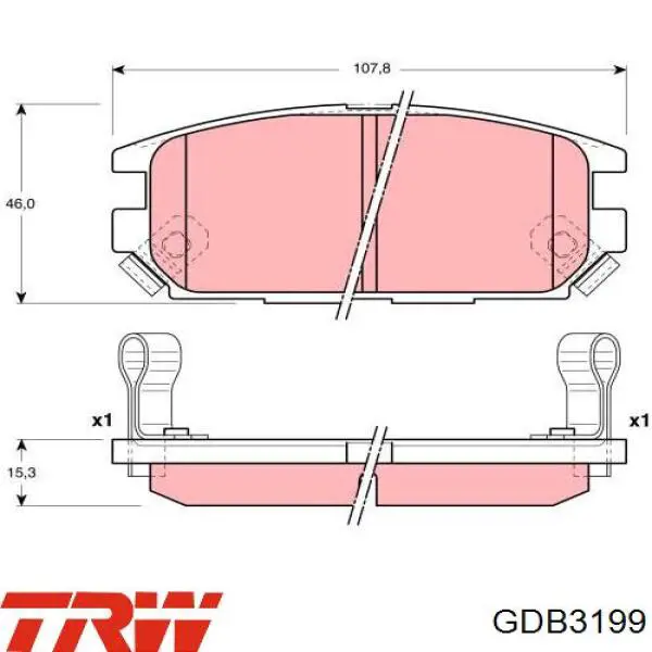 GDB3199 TRW колодки гальмові задні, дискові
