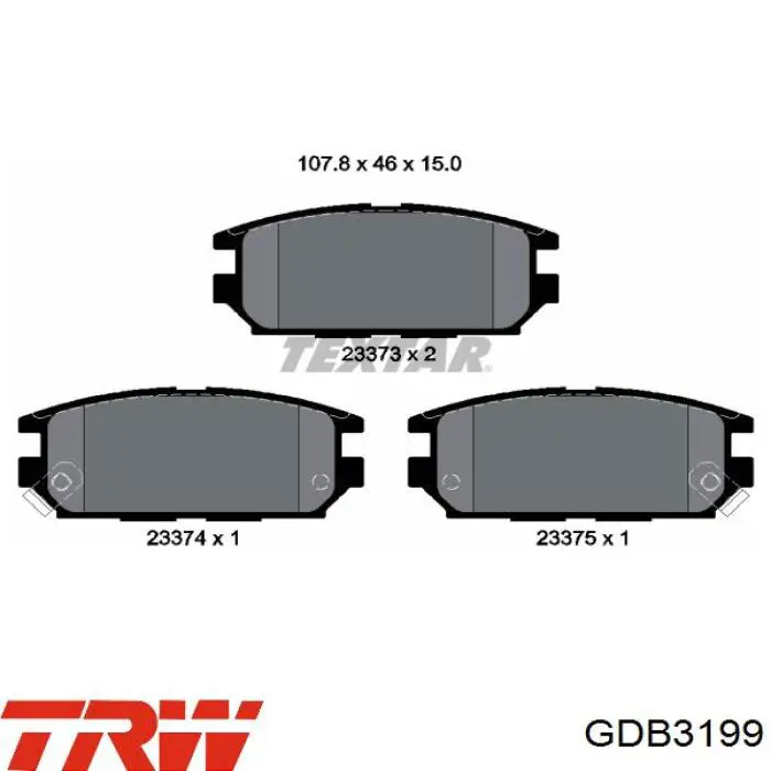 Задні гальмівні колодки TRW GDB3199 ціна, від 21.86 USD