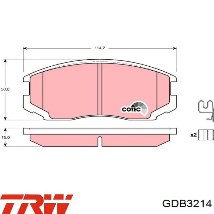 GDB3214 TRW колодки гальмівні передні, дискові