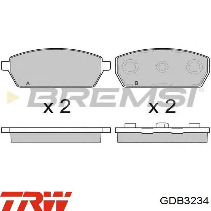 Гальмівні колодки TRW GDB3234 ціна, від 25.31 USD