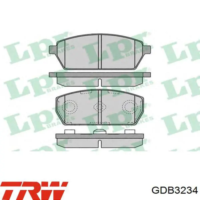 Купити GDB3234 TRW Колодки гальмівні передні, дискові
