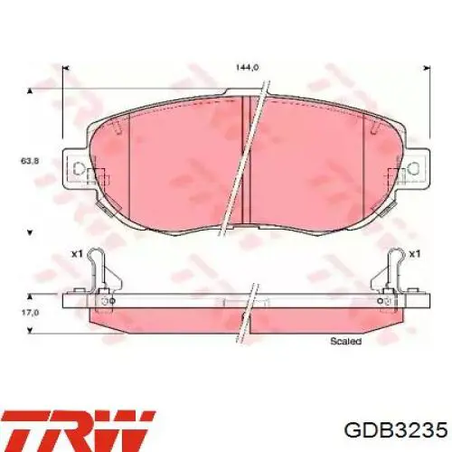 Купити GDB3235 TRW Колодки гальмівні передні, дискові