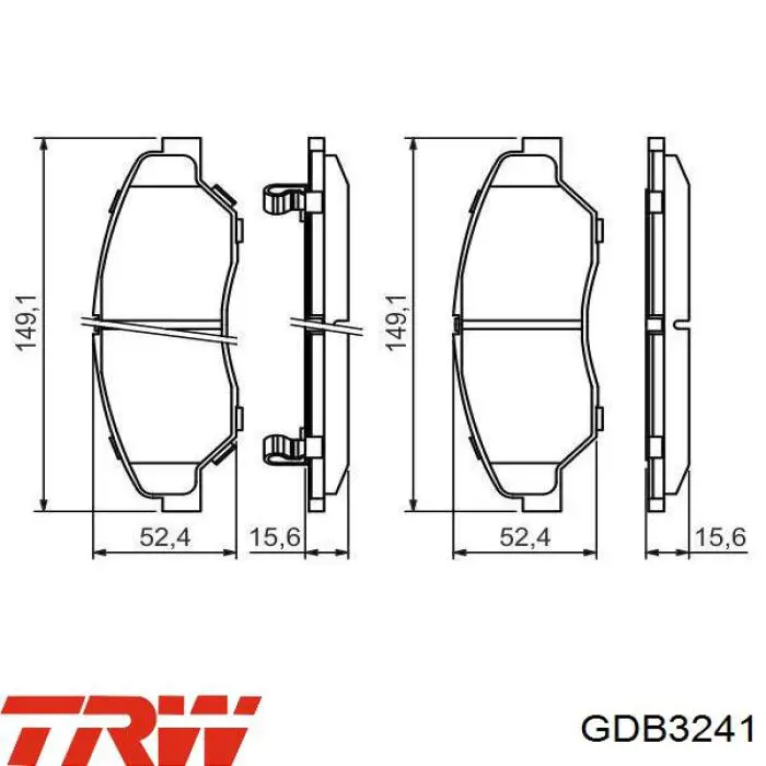 Гальмівні колодки TRW GDB3241 ціна, від 21.02 USD