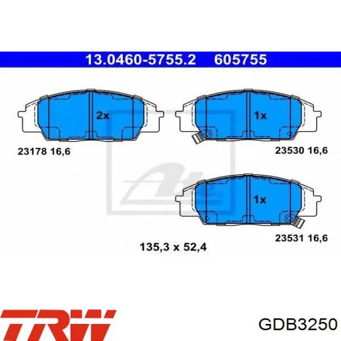 Гальмівні колодки Honda 45022S2AE01 ціна, від 22.80 USD
